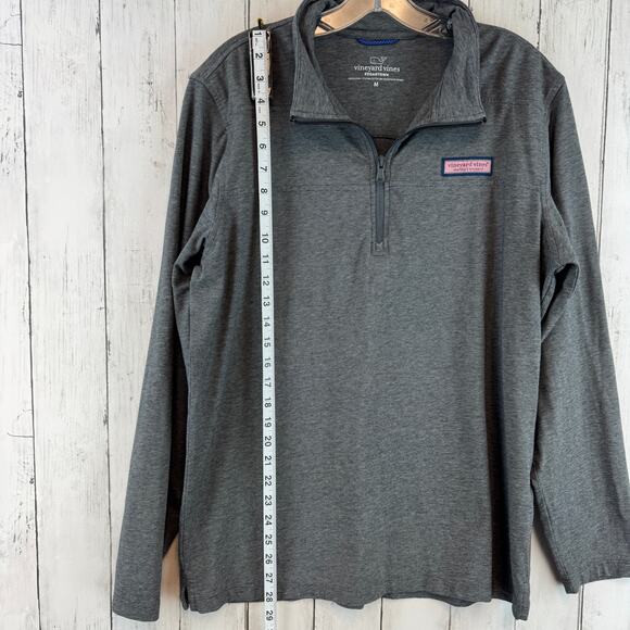 Vineyard Vines Gray Pima Edgartown 1/4 Zip Pullover Shep Shirt Size Medium - Picture 11 of 12